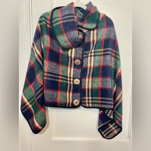 Women’s Plaid Poncho/Cape